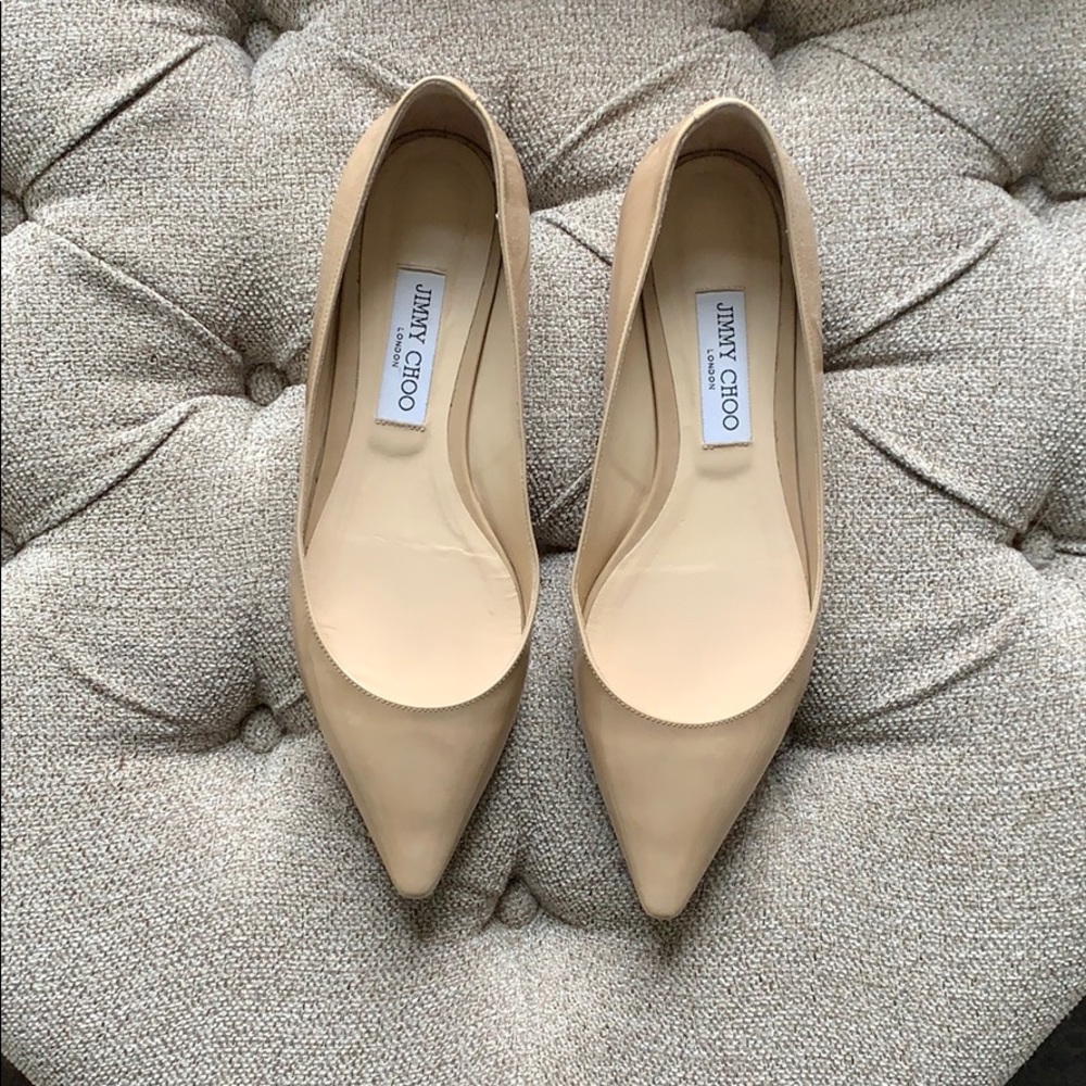 Like new Jimmy Choo patent leather tan flats
